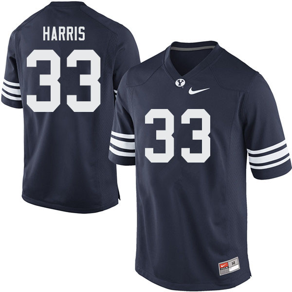 Men #33 Koy Harris BYU Cougars College Football Jerseys Sale-Navy